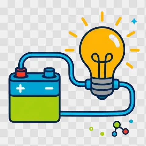 Simple Circuit Board With Light Bulb Clipart