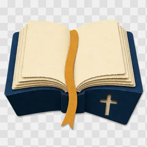 Single Warm Ochre Ribbon Marker Draped Over Open Bible