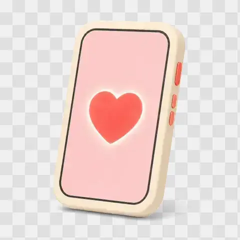 Smartphone Displaying Heart Screen