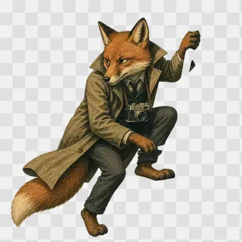 Stealthy Fox Spy On Fire Escape M1wq1z