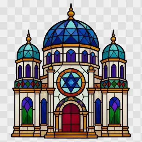 Synagogue Dome Exterior Stained Glass Panel