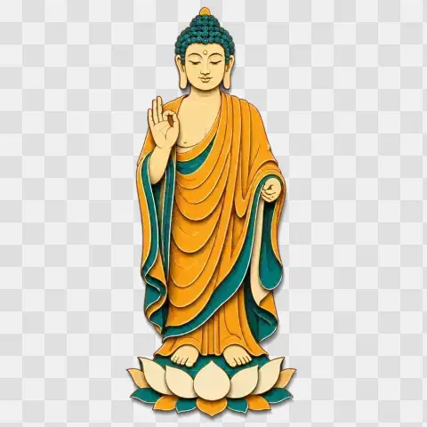 Teaching Buddha Paper Art Figure