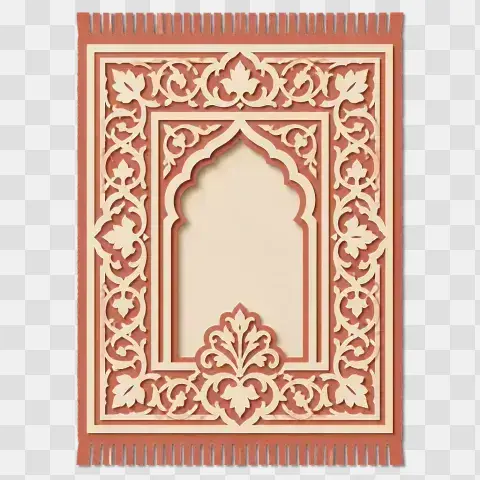 Unfurled Prayer Mat Arabesque Decoration