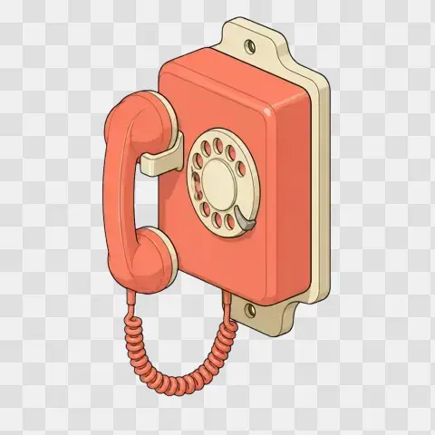 Wall Mounted Rotary Phone Side Profile View