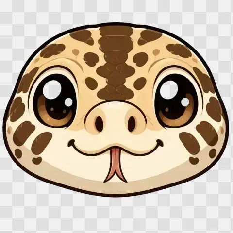 Western Hognose Face Only Portrait Chibi Clipart