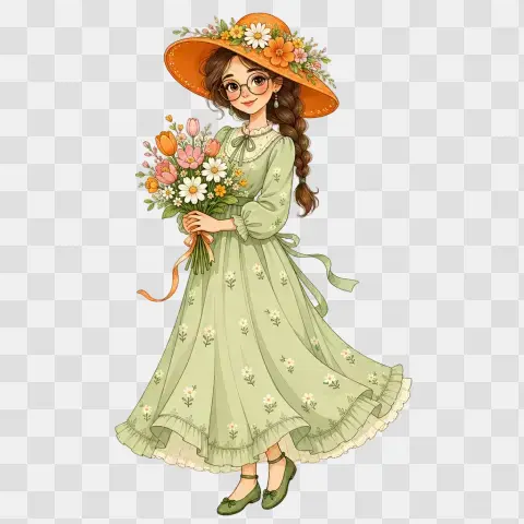 Whimsical Spring Woman Floral Hat Ukem7s