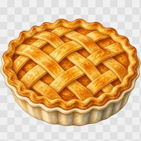 Whole Lattice Topped Pumpkin Pie Clipart