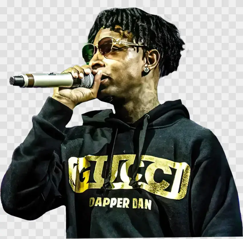 Rapper Wearing Black Hoodie Singing
