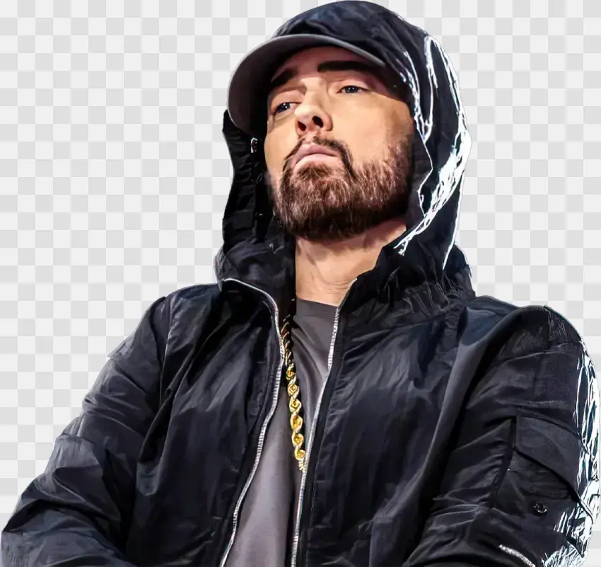 Eminem In Black Hooded Jacket