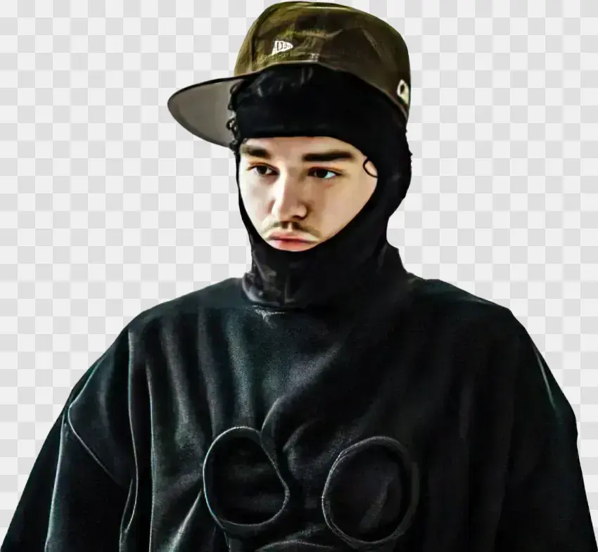 Young Man Wearing Cap And Balaclava