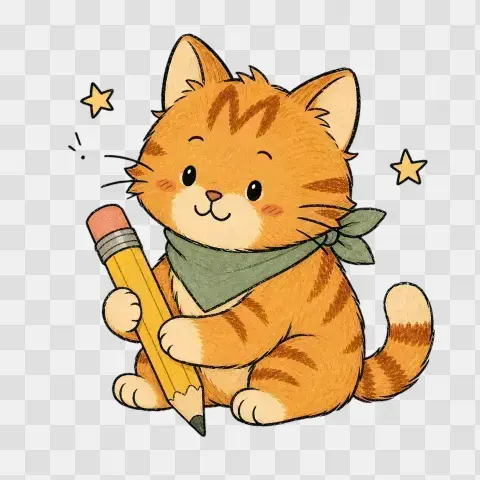 Marmalade Holding Pencil Writing Pose