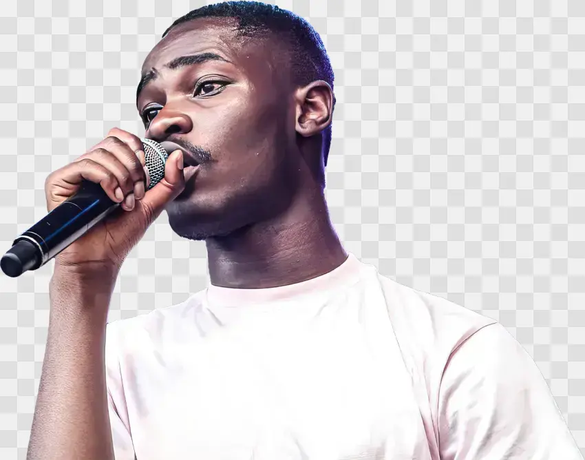 Close Up Of Male Rapper Singing