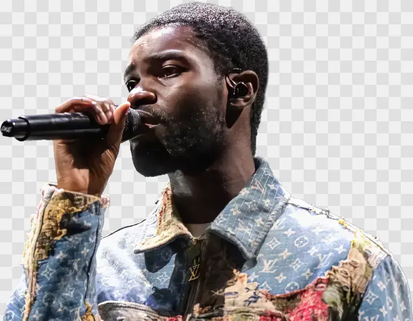 Male Artist Singing Into Microphone Live