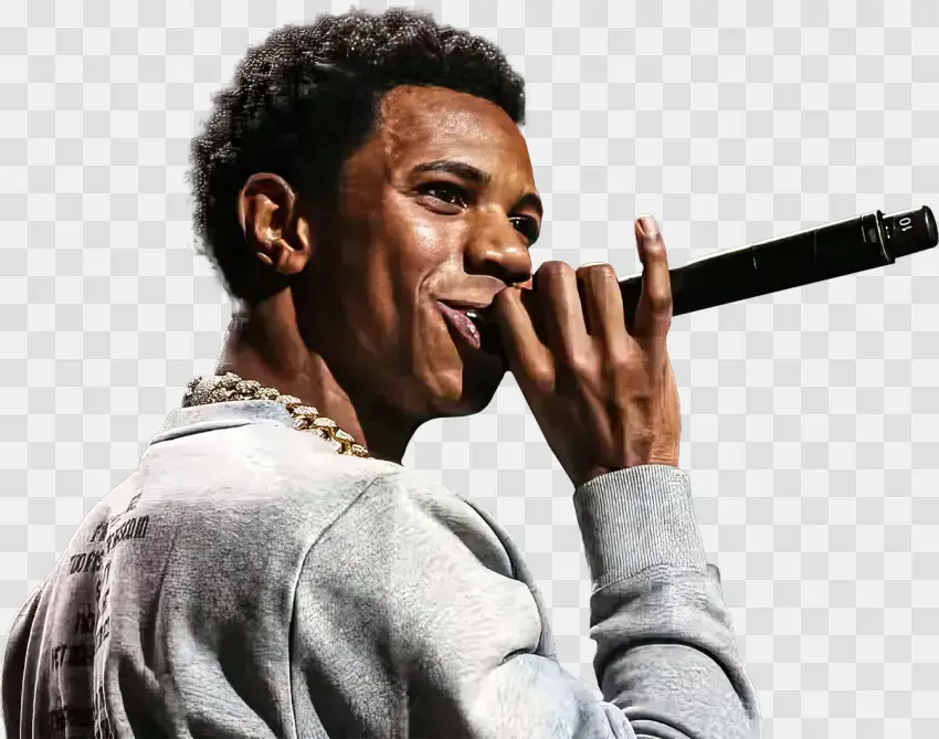 Rapper Performing On Stage With Microphone
