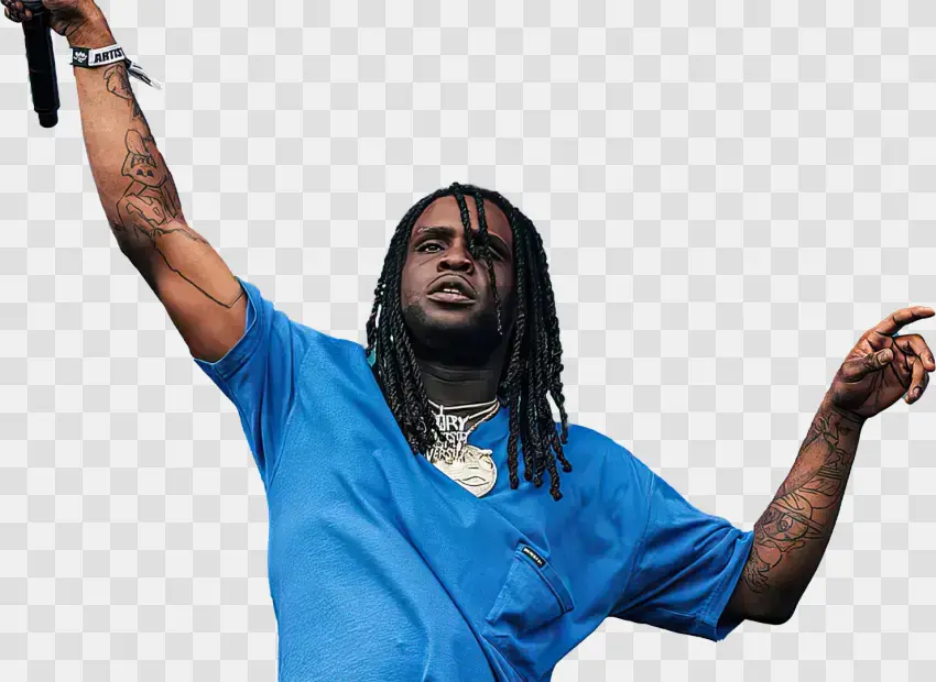 Rapper Raising Microphone On Stage