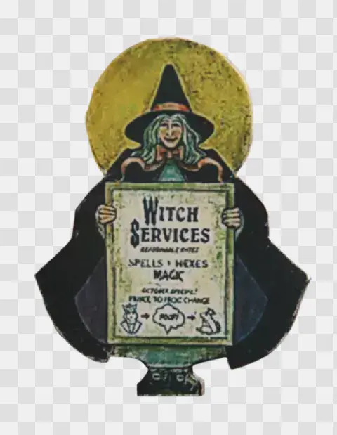 Vintage Witch Services Sign