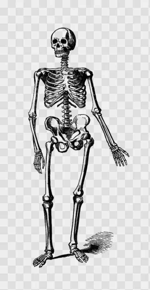 Vintage Human Skeleton Medical Illustration