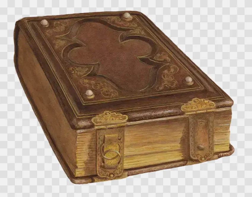 Vintage Leather Bound Book With Metal Clasps
