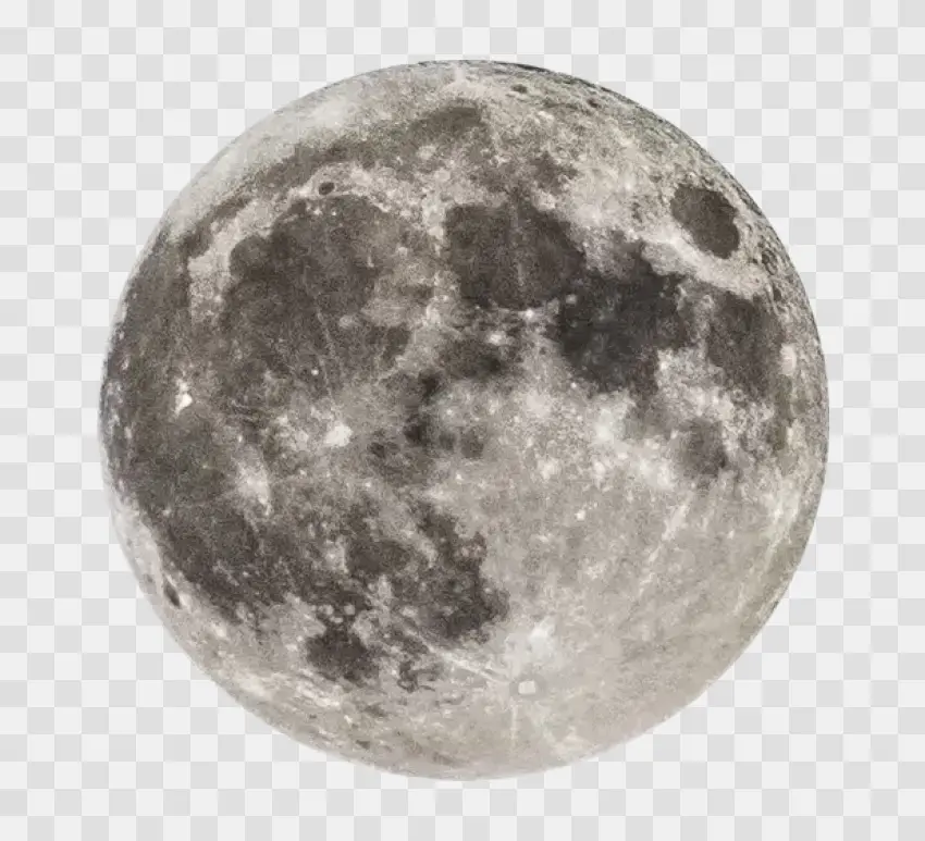 Detailed Full Moon Textures Against White