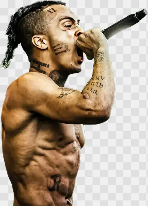 Energetic Rapper Singing into Microphone