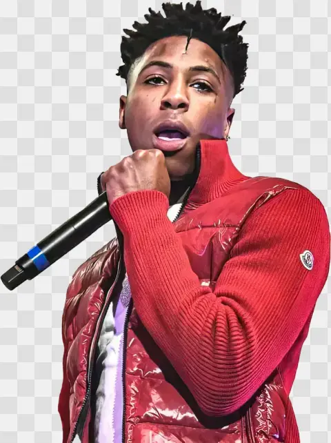 Young Rapper Holding Microphone On Stage
