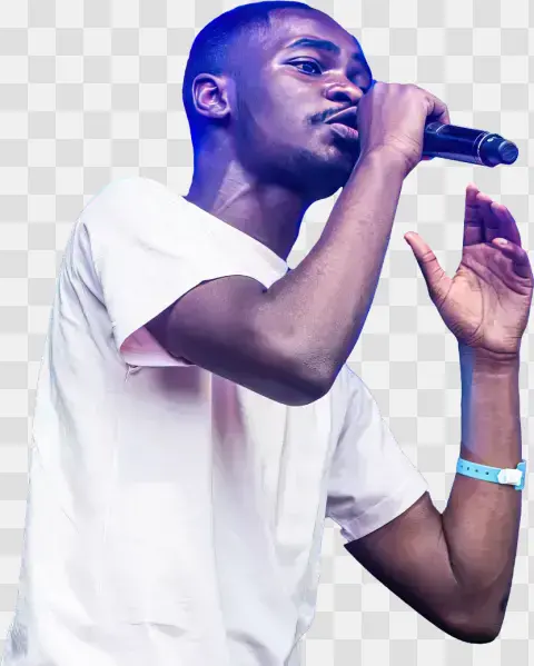 Young Male Rapper Singing On Stage