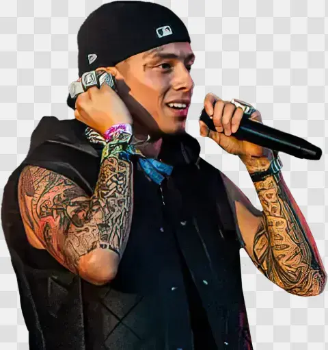 Tattooed Rapper Performing Live Music